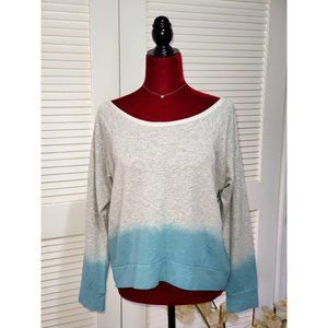 Anthropologie Women's Dolan Ombre Gray and Aqua Long Sleeves Sweatshirt Sz M 929